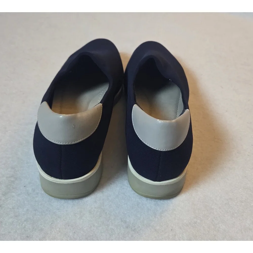 impo womens shoes,Navy‎ /Gray Wedge Heels,Size 9 M